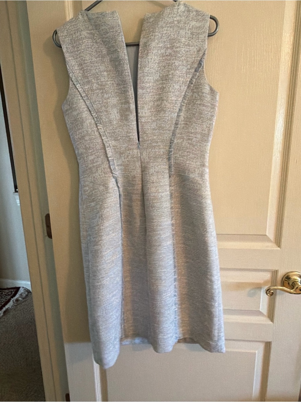 Brooks Brothers Light Blue and Cream Tweed Sleeveless Sheath Dress - Picture 4 of 9